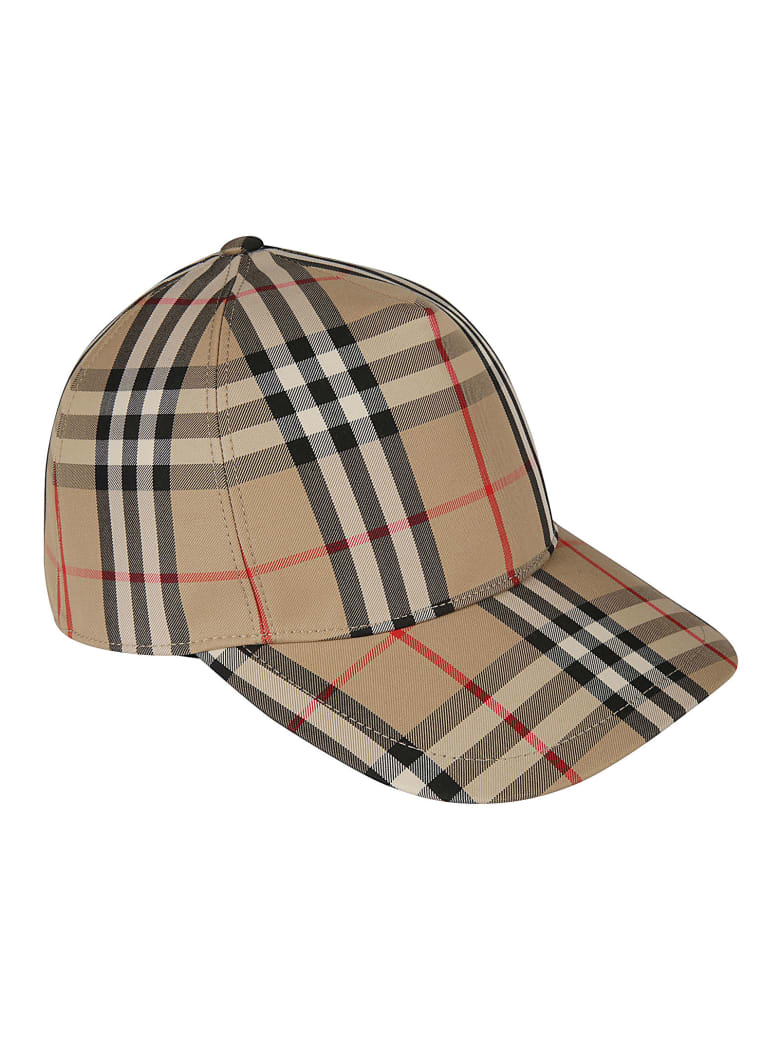 Burberry Check Print Cap - Archive Beige
