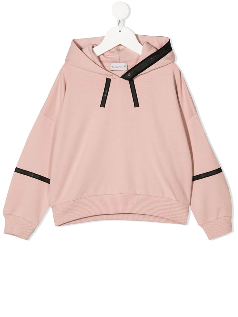Moncler Light Pink Kid Hoodie With Heat-sealed Details