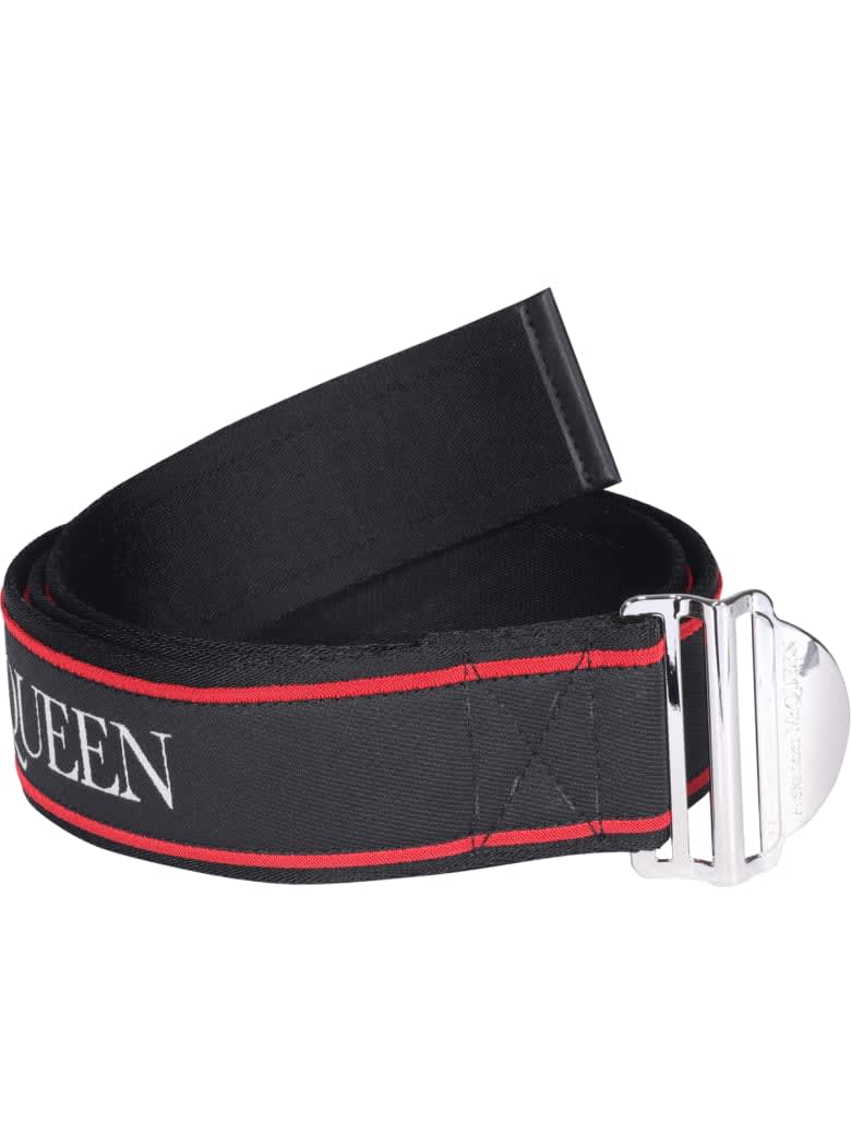 Alexander McQueen Selvedge Belt - Black Lust Red