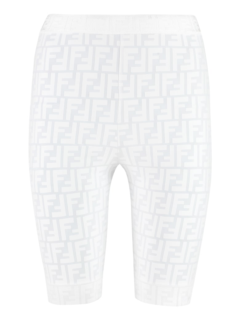 Fendi Logo Detail Shorts - White