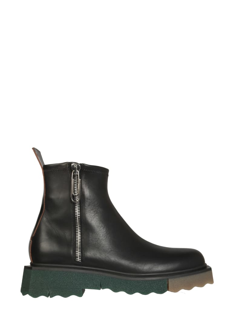 Off-White Leather Boots - Nero/nero