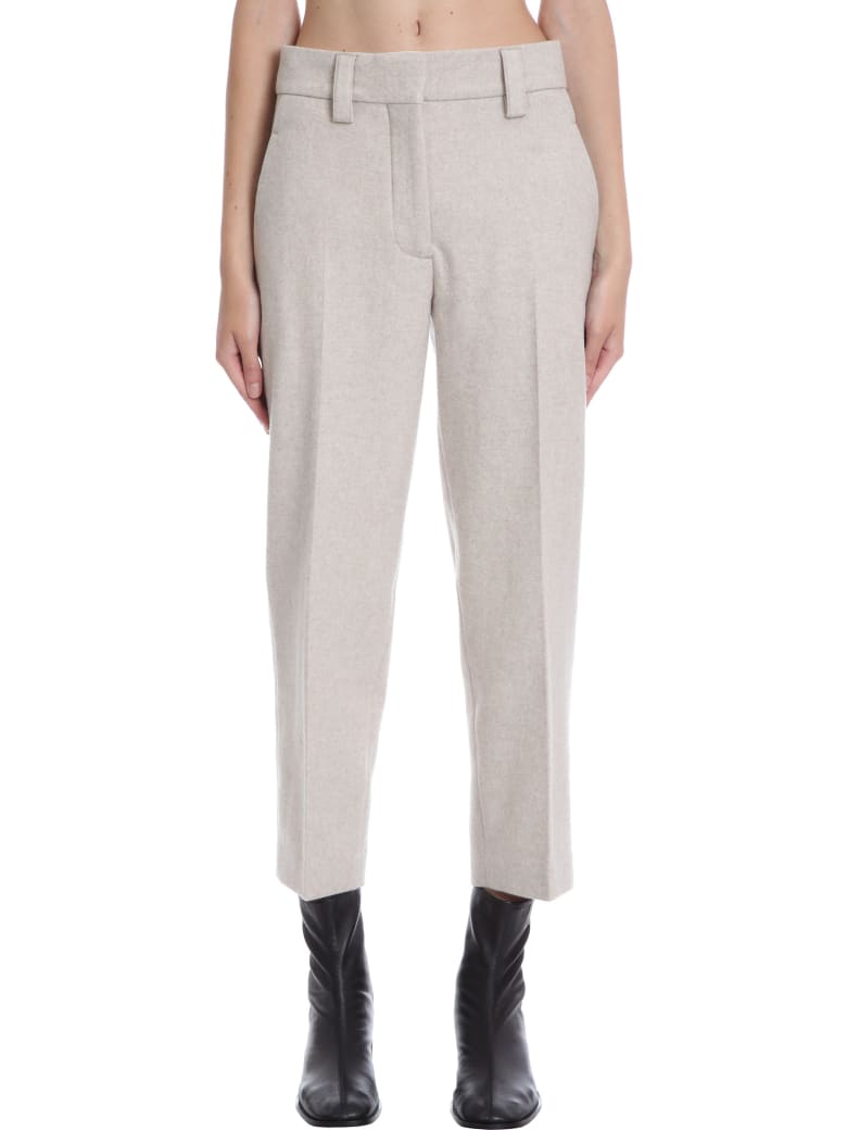 Acne Studios Pants In Beige Wool - beige