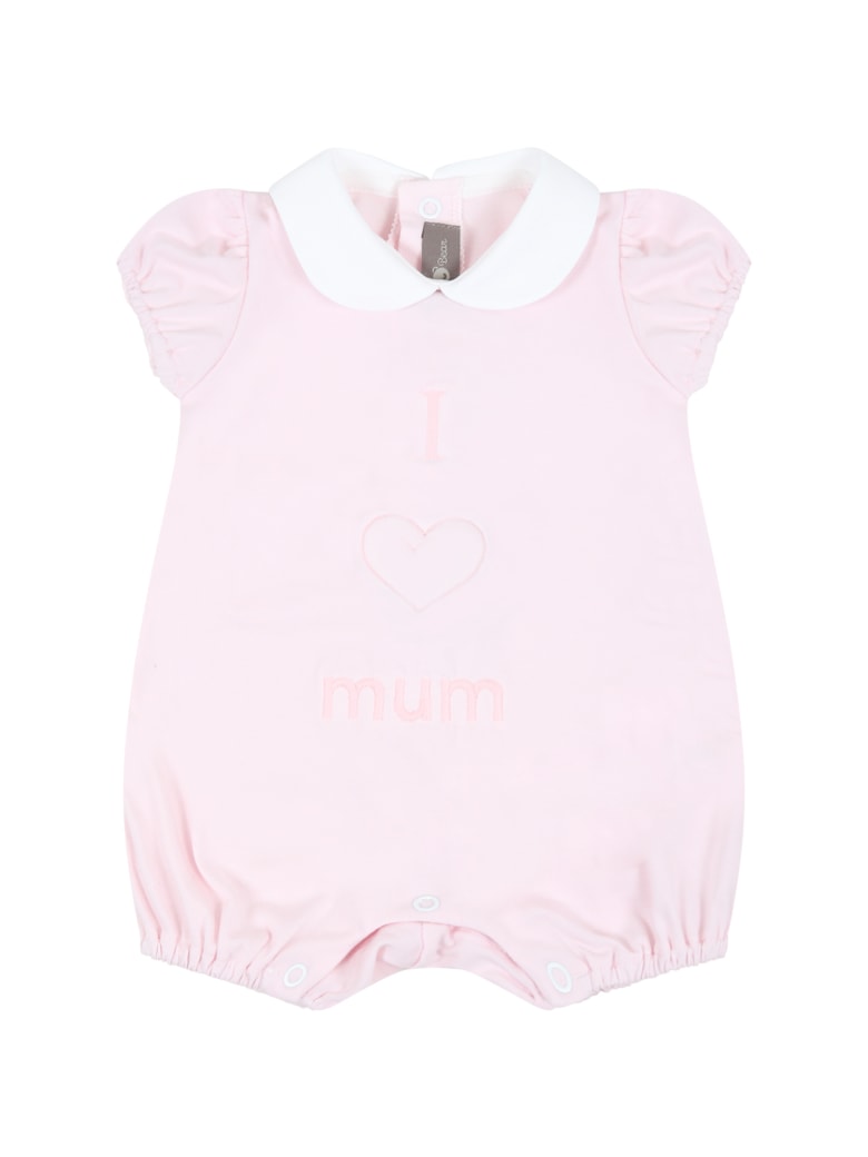Little Bear Pink Romper For Baby Girl - Pink