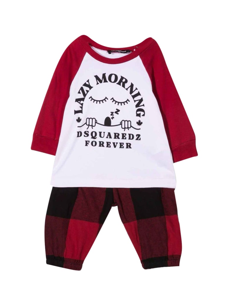 Dsquared2 Two-tone Baby Pajamas - Rosso