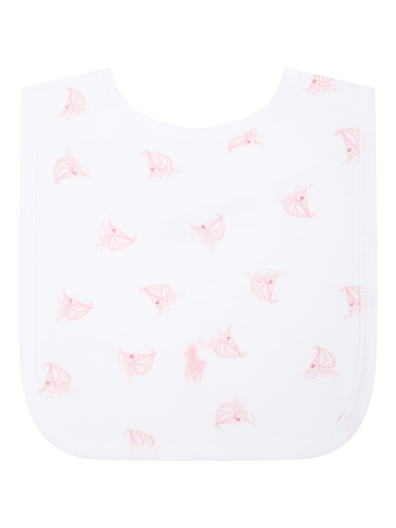 Ralph Lauren White Bib For Babygirl - White