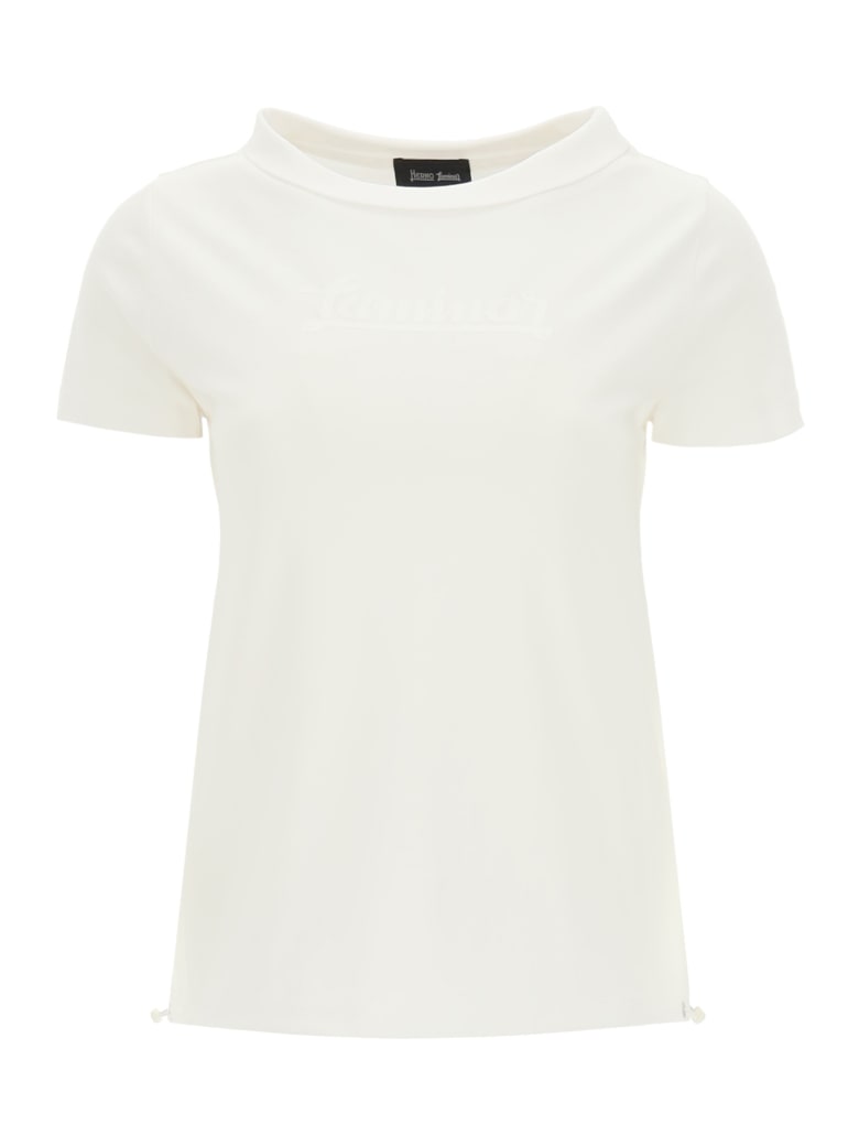 Herno Laminar Jersey And Gore-tex T-shirt With Logo - BIANCO (White)