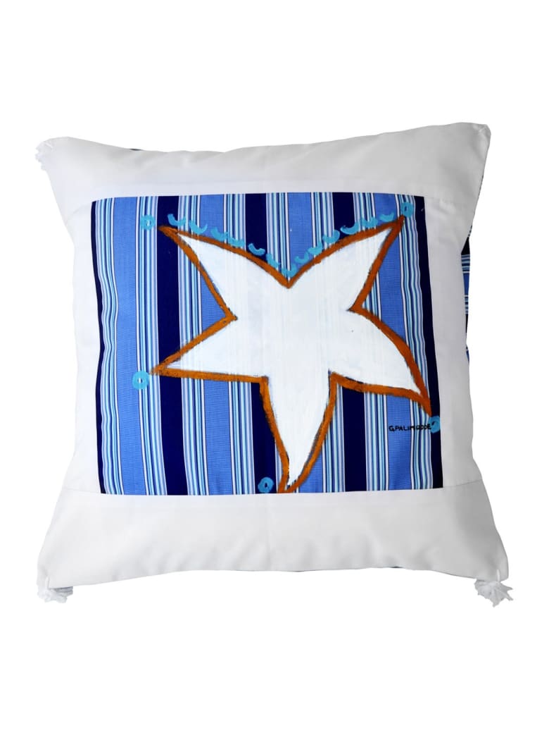 Le Botteghe su Gologone Hand Painted Cushions 70x70 Cm - Blue Fantasy