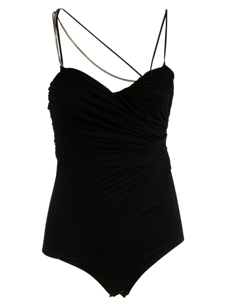 N.21 Chain Strap Detail Bodysuit - Black