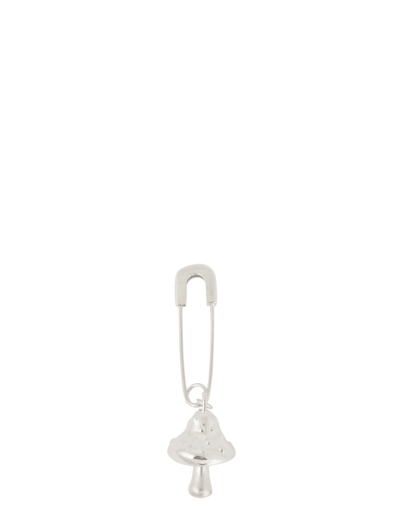 AMBUSH Earrings With Mushroom Pendant - Silver