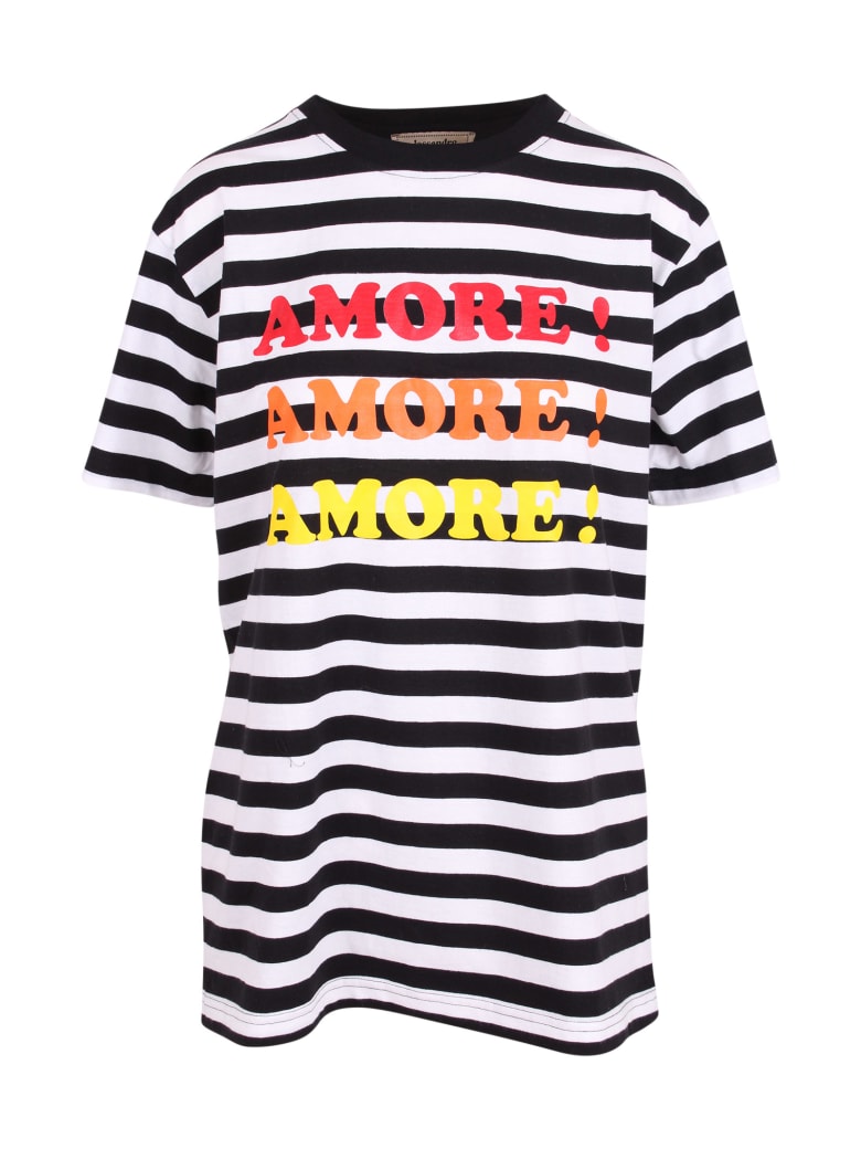Alessandro Enriquez 'amore! Amore! Amore!' Cotton T-shirt - Black Stripes