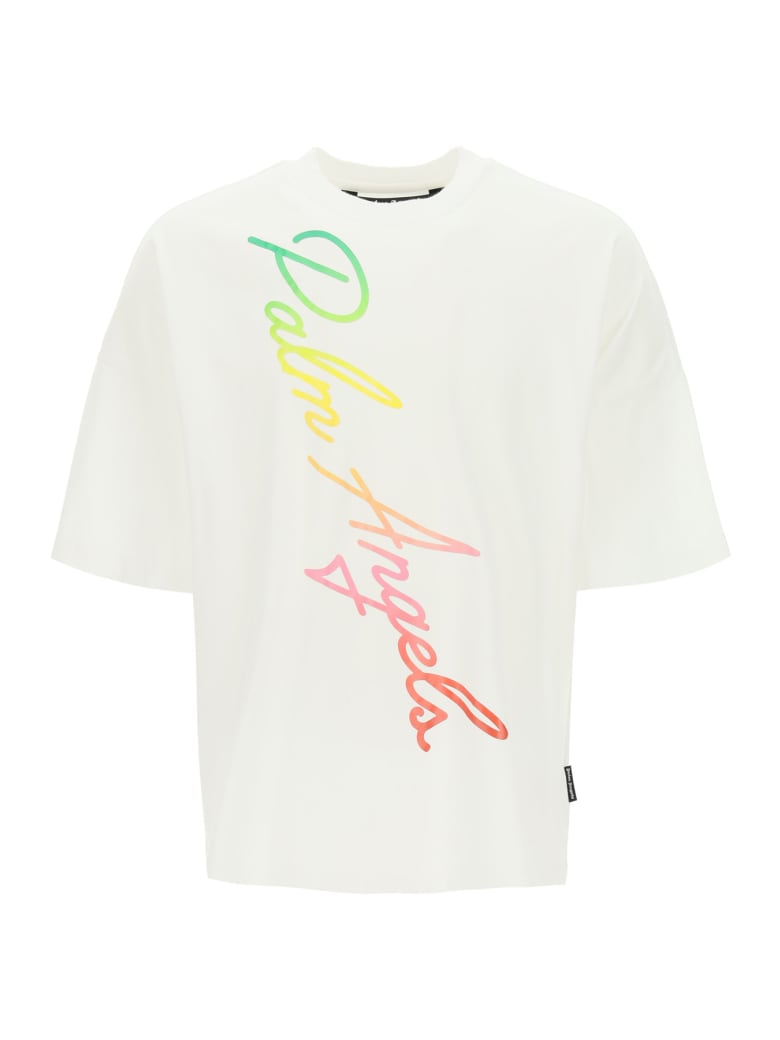 Palm Angels Miami Logo T-shirt - White Multicolor