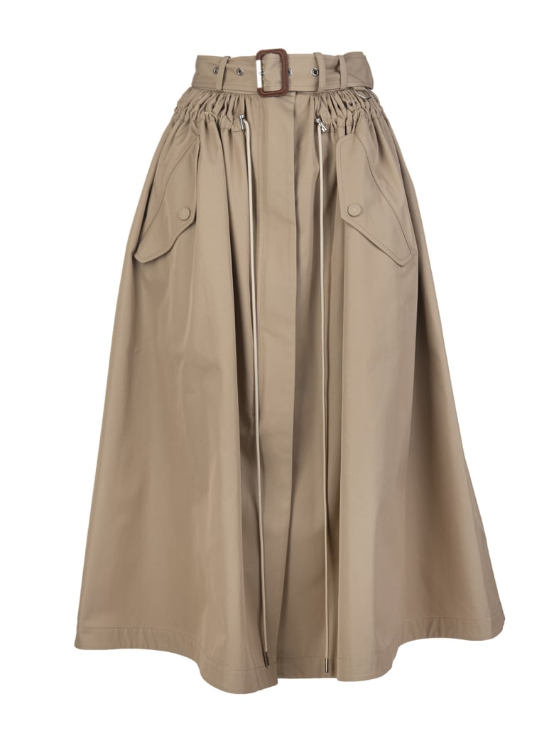 Alexander McQueen Beige Parka Skirt With Belt And Drawstring - Beige