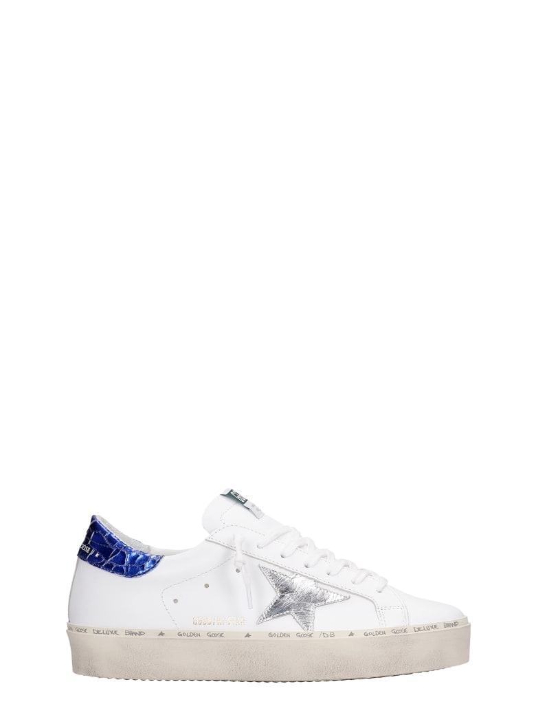 Golden Goose Hi Star Sneakers In White Leather - White/silver