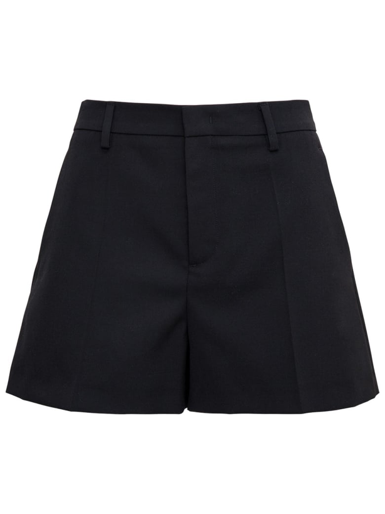 RED Valentino Black Wool Blend Shorts - Black