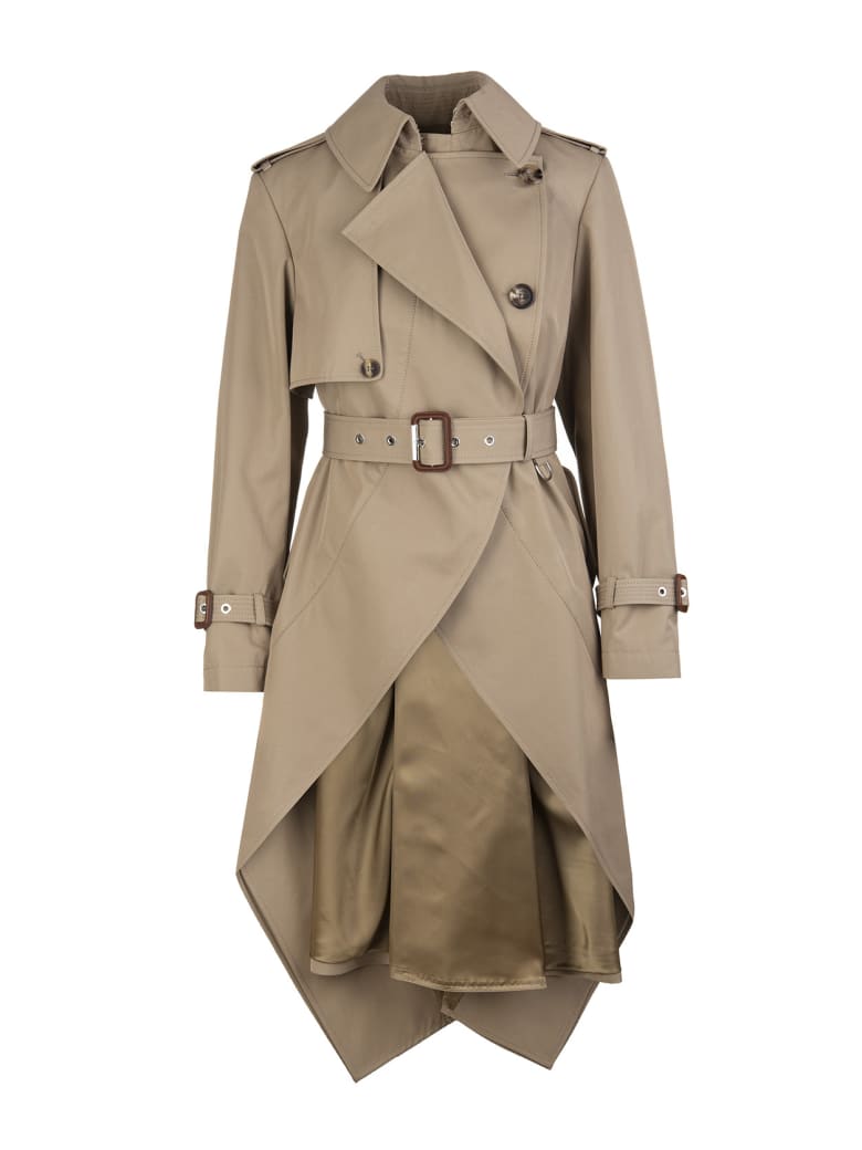Alexander McQueen Woman Beige Asymmetrical Trench Coat - Beige
