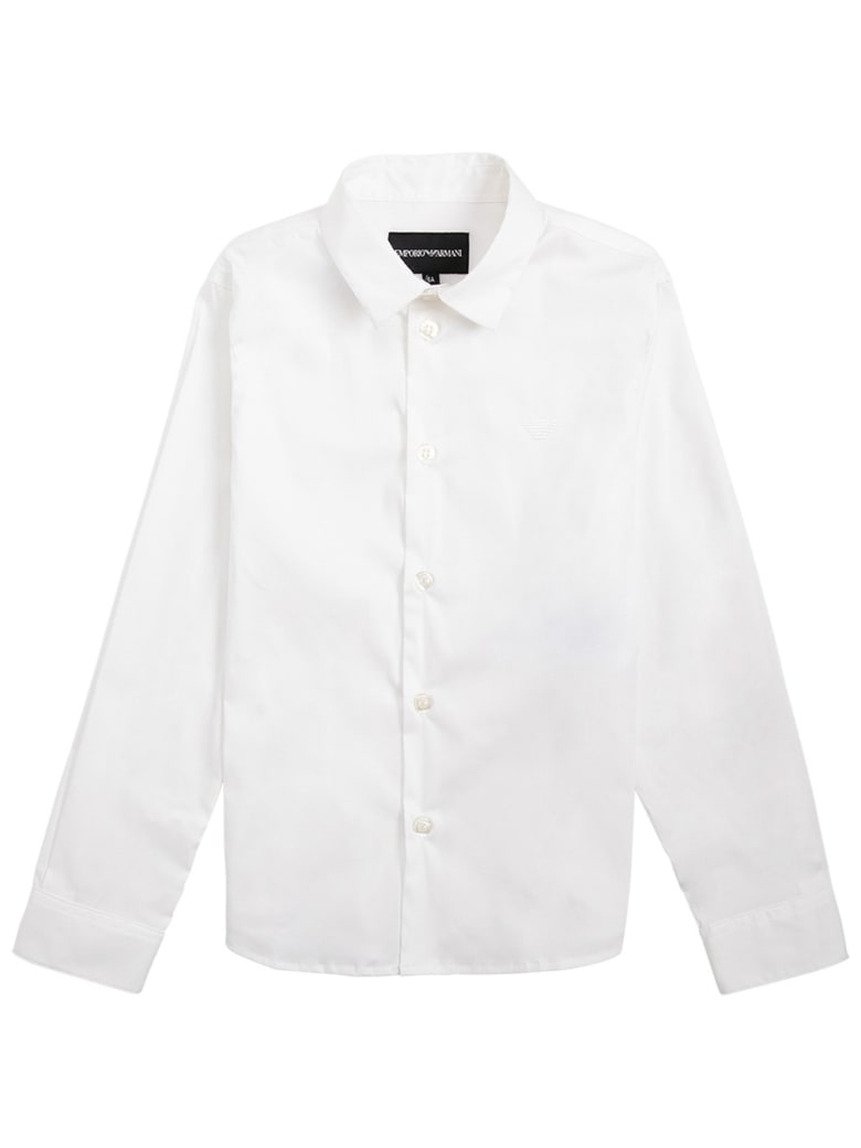 Emporio Armani White Cotton Poplin Shirt - White