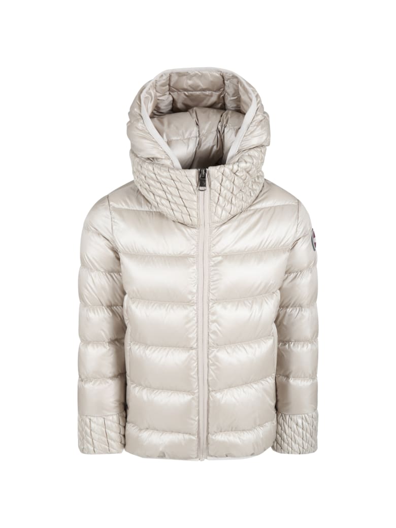 Colmar Beige Jacket For Girl With Logo - Beige