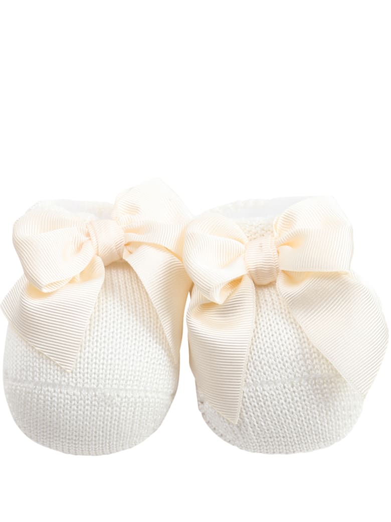 Story loris Ivory Baby Bootee For Babygirl - Ivory