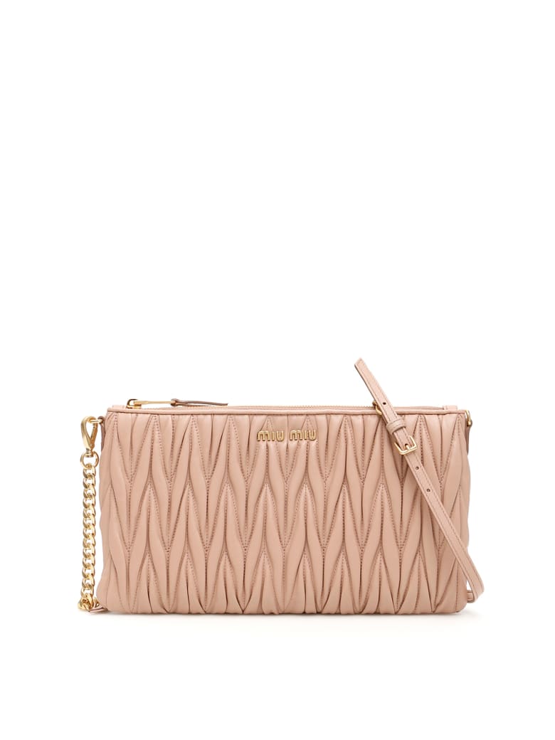 Miu Miu Matelasse Chain Pouch - Cammello