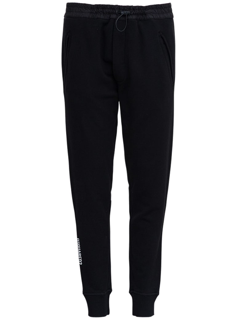 Dsquared2 Black Cotton Jogger With Print - Black