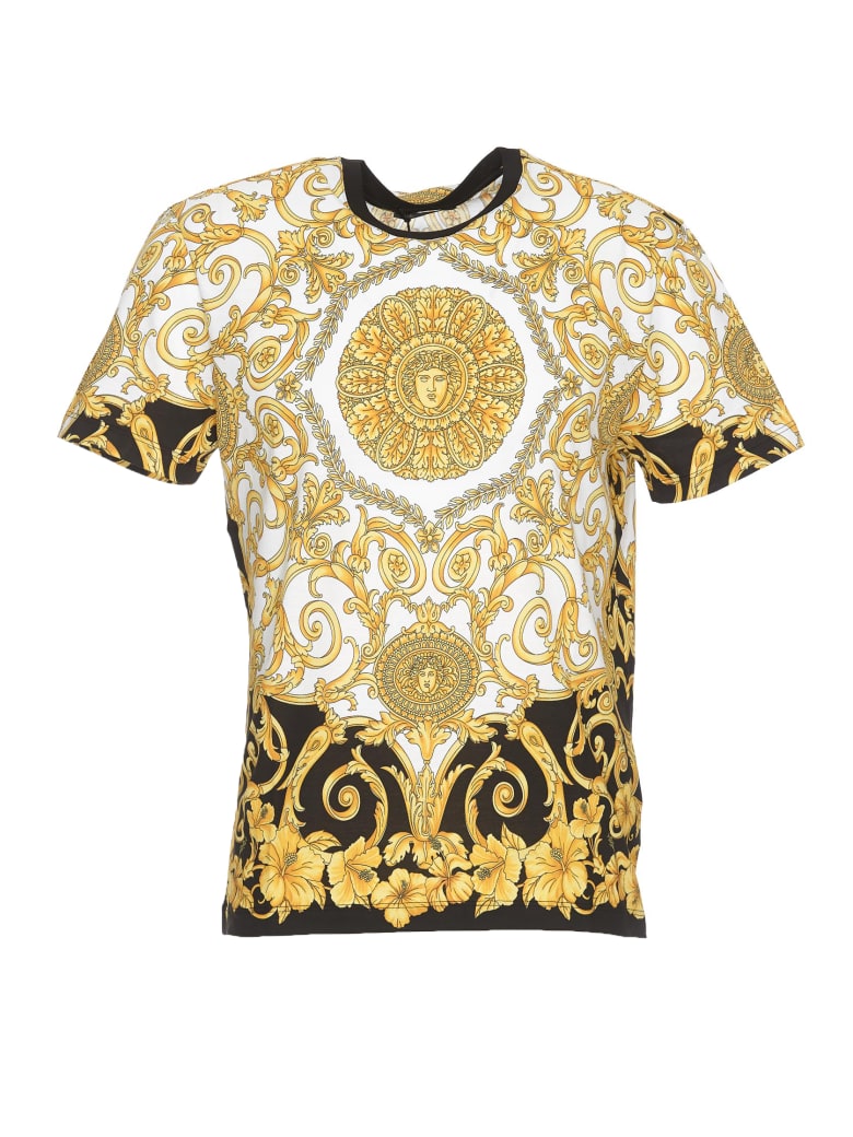 Versace Gold Hibiscus T-shirt | italist, ALWAYS LIKE A SALE