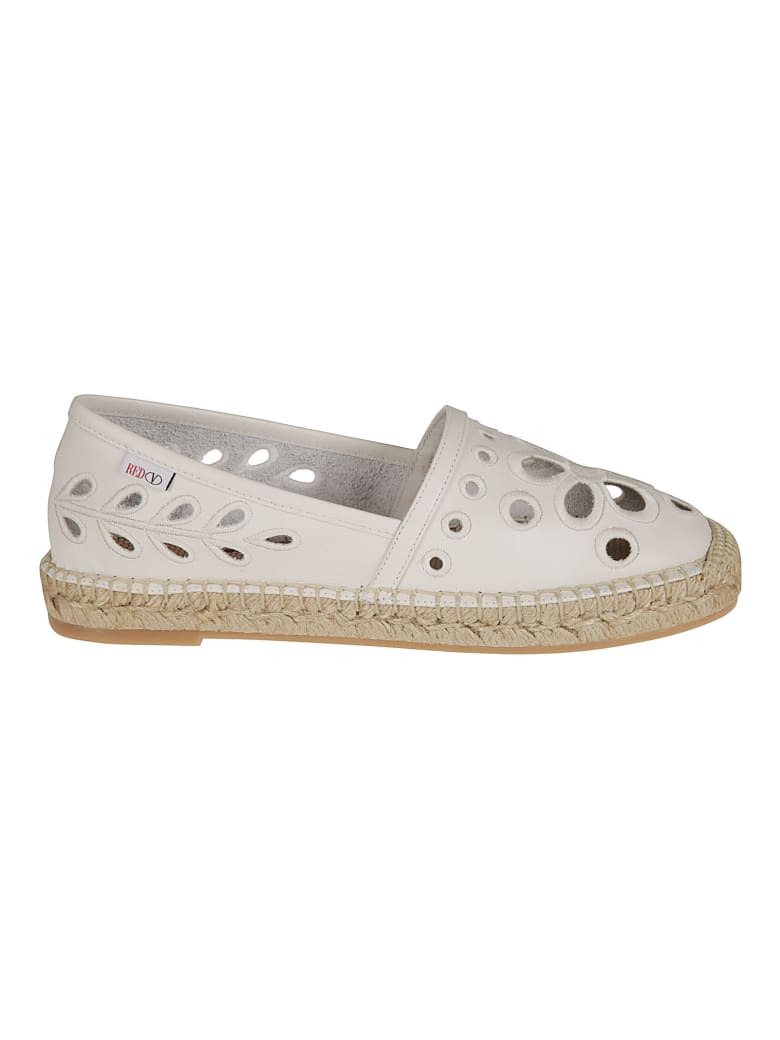 RED Valentino Floral Perforated Espadrillas - Latte