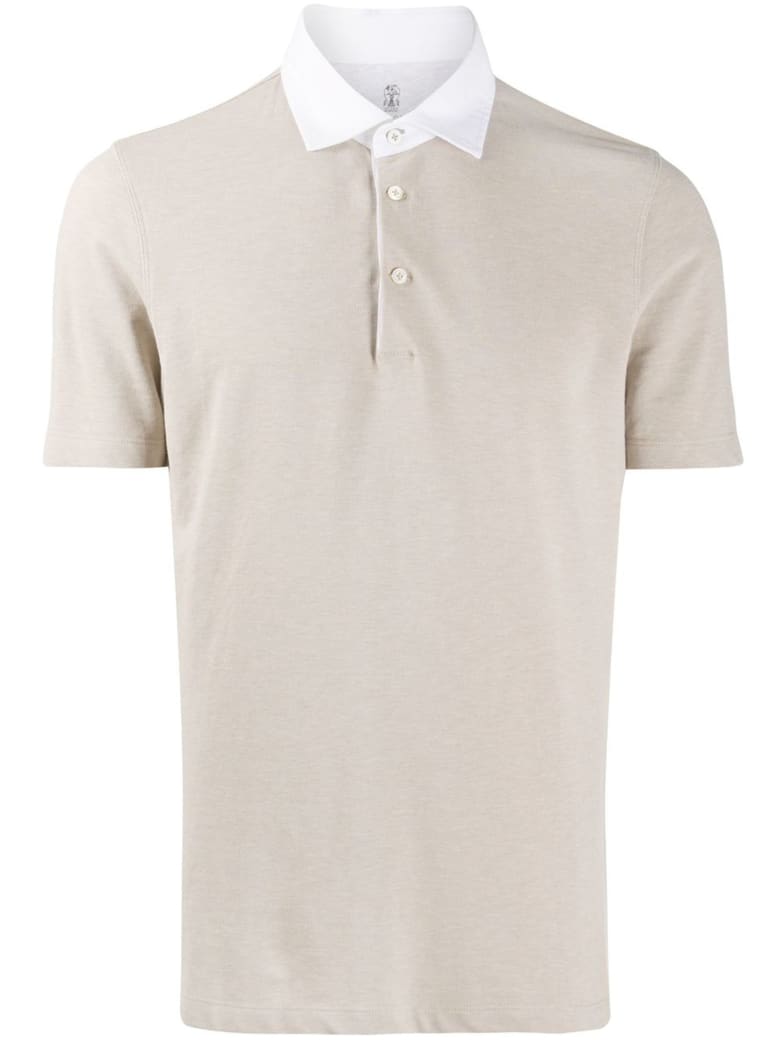 Brunello Cucinelli Beige Cotton Polo Shirt - NEUTRALS
