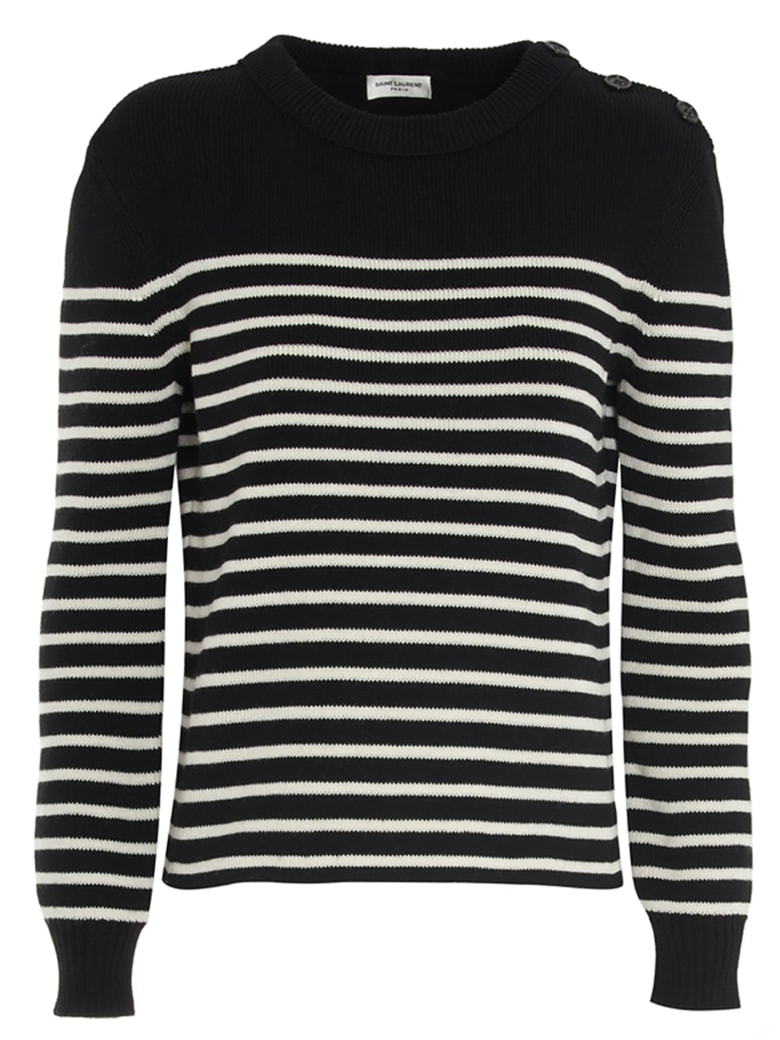 Saint Laurent Striped Sweater - Nero bianco