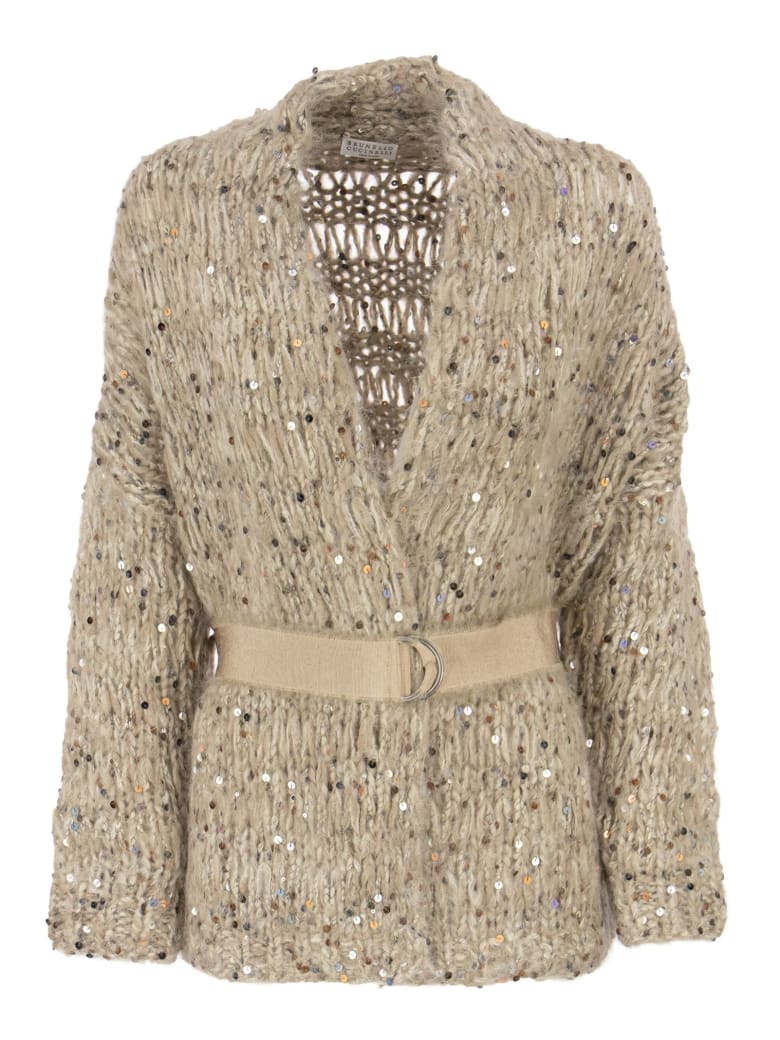 Brunello Cucinelli Mohair And Cotton Cardigan - Turtledove
