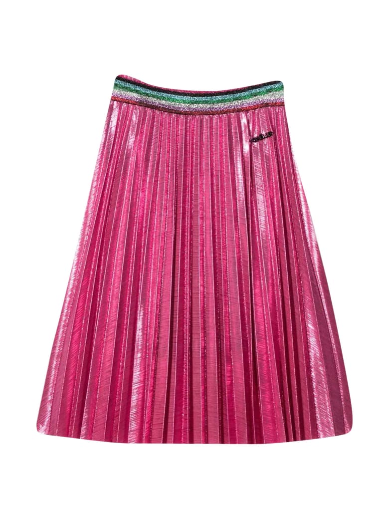 gucci metallic pleated skirt
