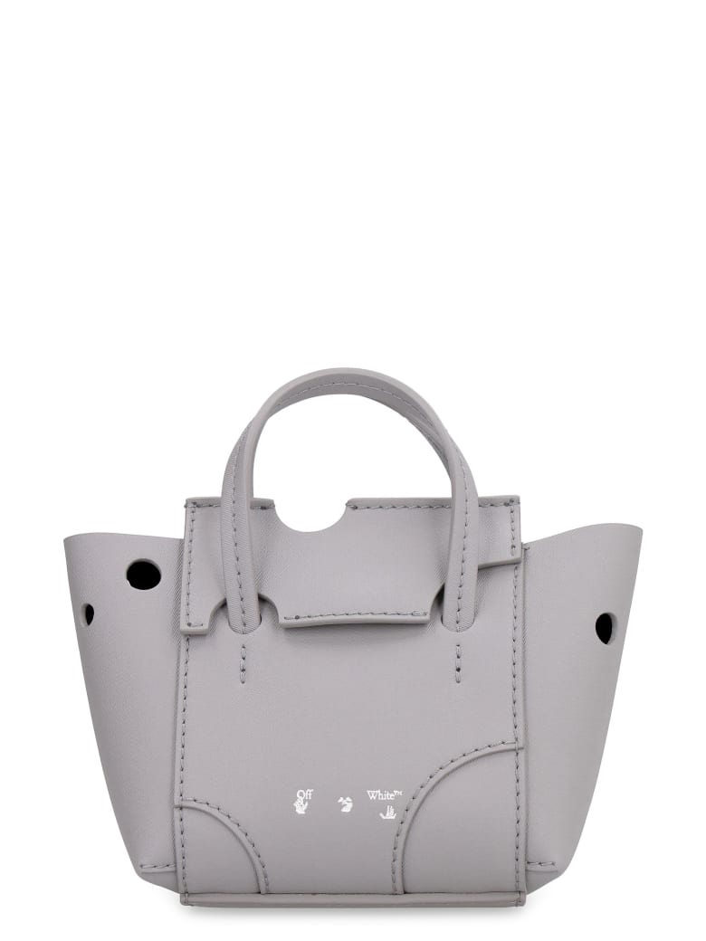 Off-White Burrow Perforated Leather Bag - grey