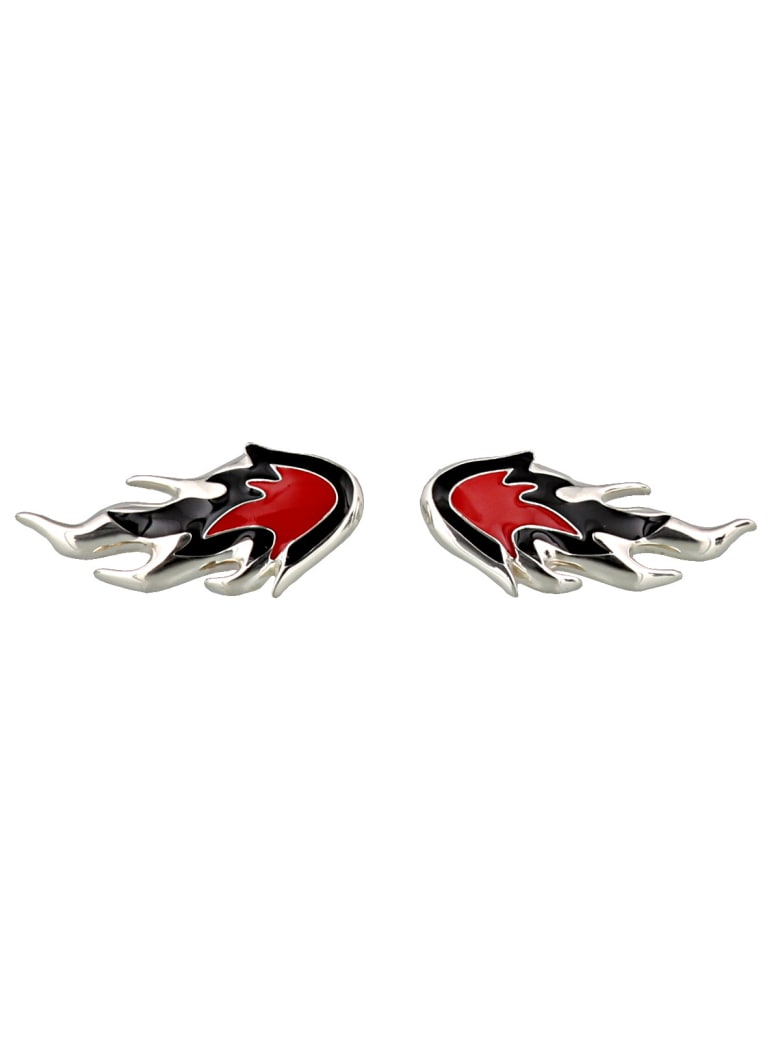 AMBUSH Flame Earrings - Silver