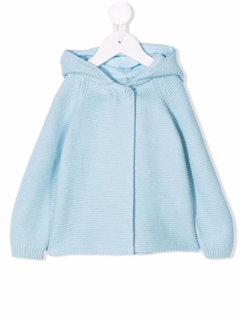 Stella McCartney Kids Light Blue Knitted Hooded Cardigan With Ears Detail - Light blue