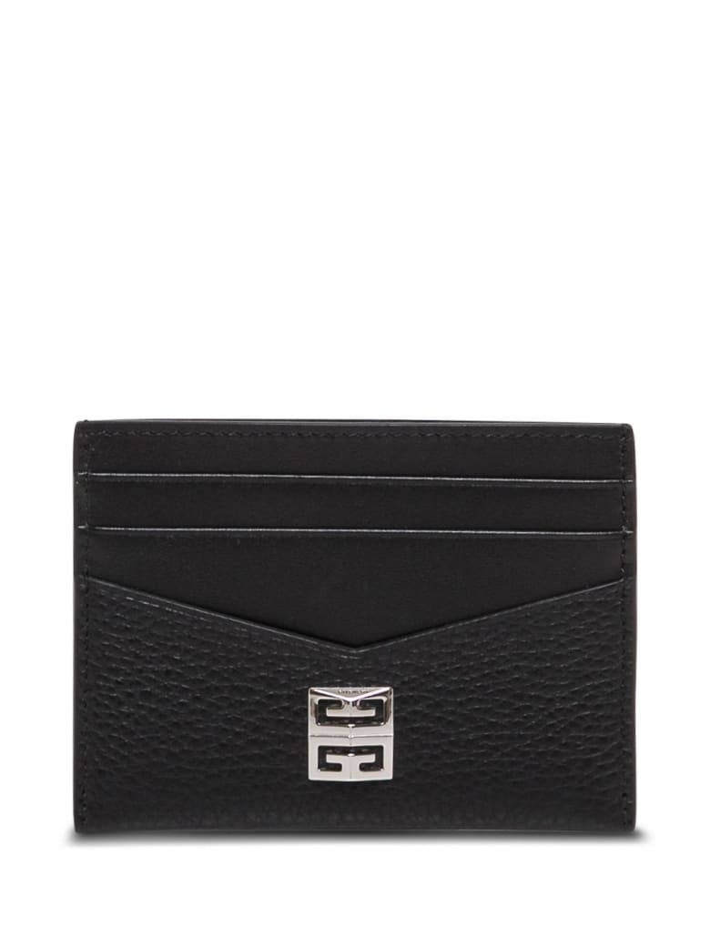 Givenchy Black Leather Card Holder With Logo - Black