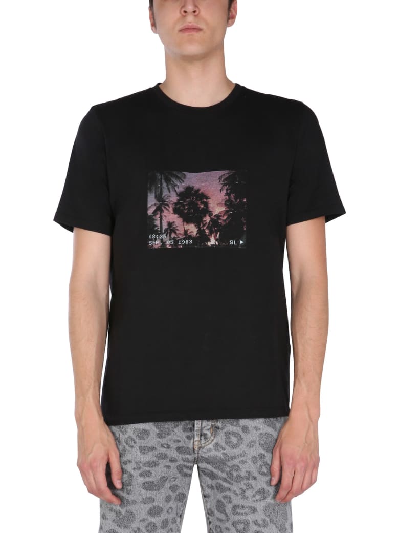 Saint Laurent Printed T-shirt - Nero