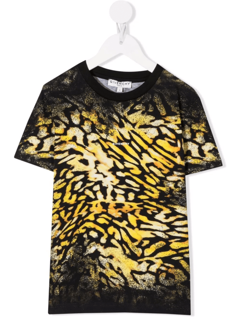 Givenchy Black Kids T-shirt With Animalier Print