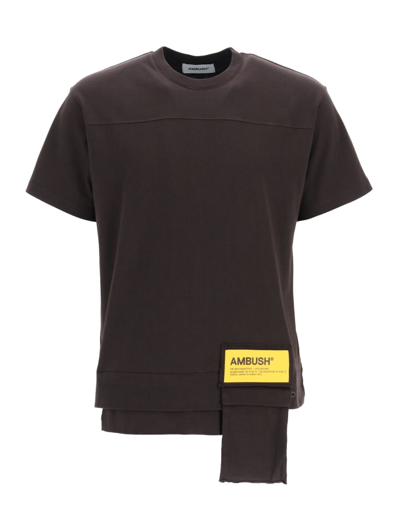 AMBUSH T-shirt Waist Pocket - CHOCOLATE