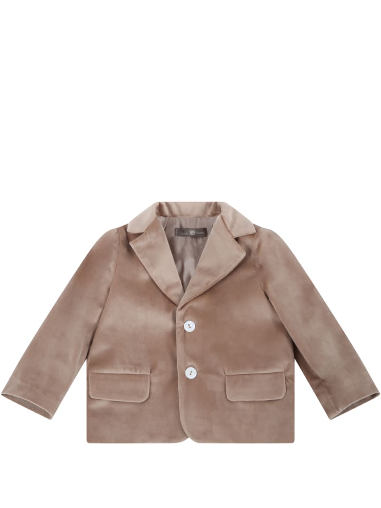 Little Bear Beige Jacket For Baby Boy - Brown