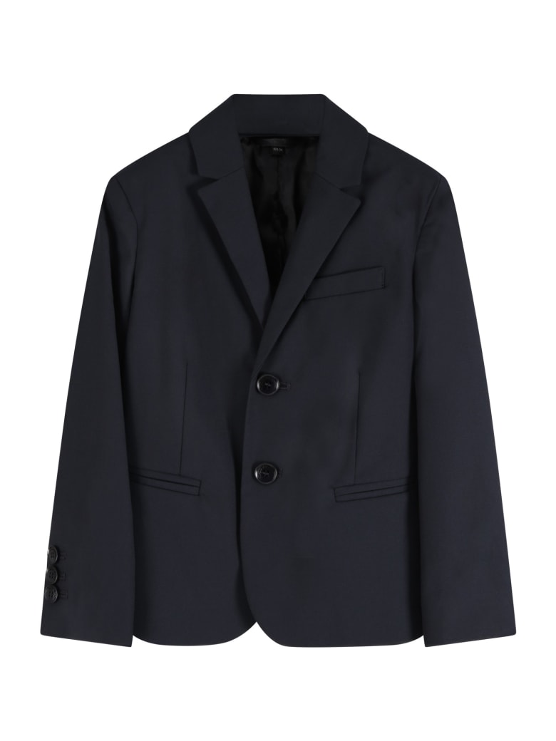 Armani Collezioni Blue Jacket For Boy - Blue