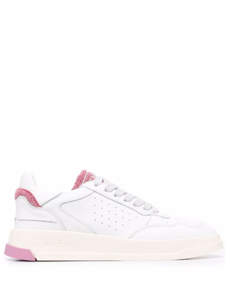 GHOUD Low Wom Sneakers In White And Pink Leather - White