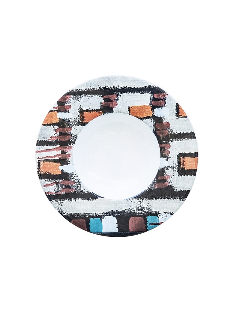 Le Botteghe su Gologone Plates Round Ceramic Colores 25 Cm - Black