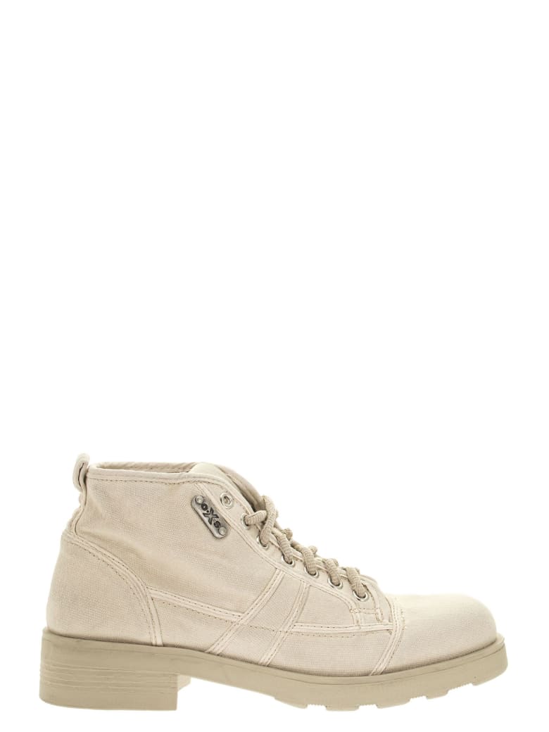 OXS Frank 1000 - Lace-up Ankle Boot In Canvas - Beige
