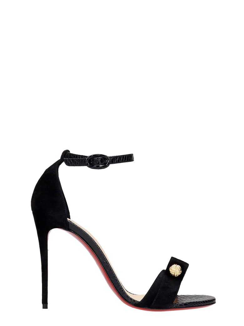 Christian Louboutin Stanisandal 100 Sandals In Black Suede - black