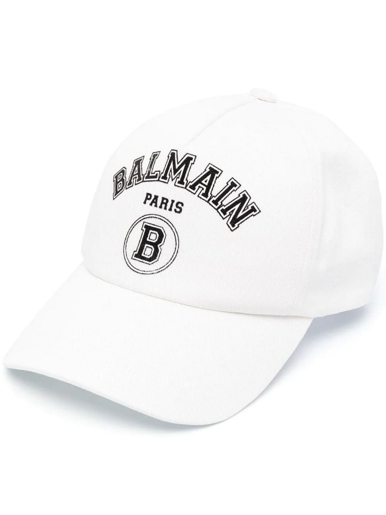 Balmain White Cotton Baseball Hat | italist, ALWAYS LIKE A SALE