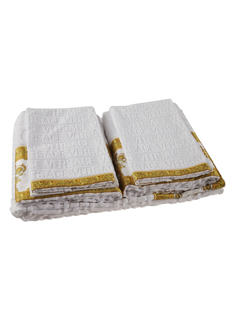 Versace Logo Beach Towel - White