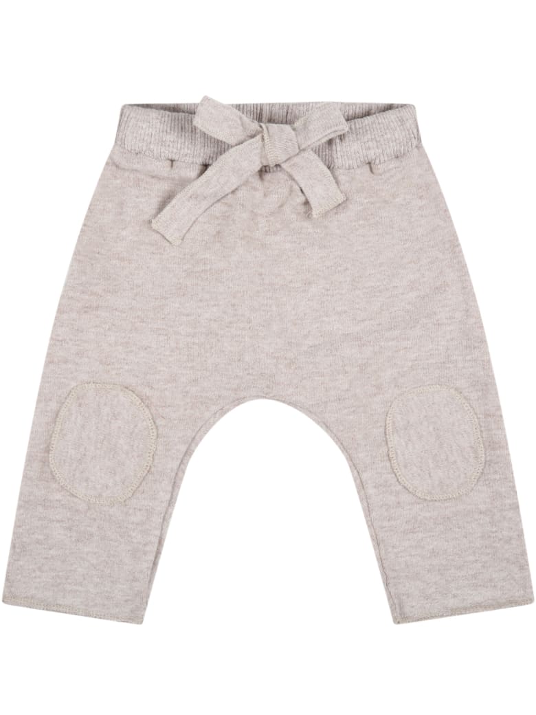 Caffe' d'Orzo Beige "dafne" Trousers For Baby Girl With Bow - Beige