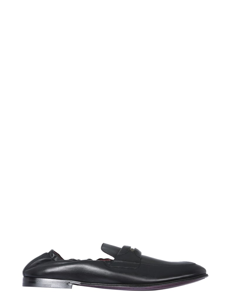 Dolce & Gabbana Moccasins With Logo Plate - NERO