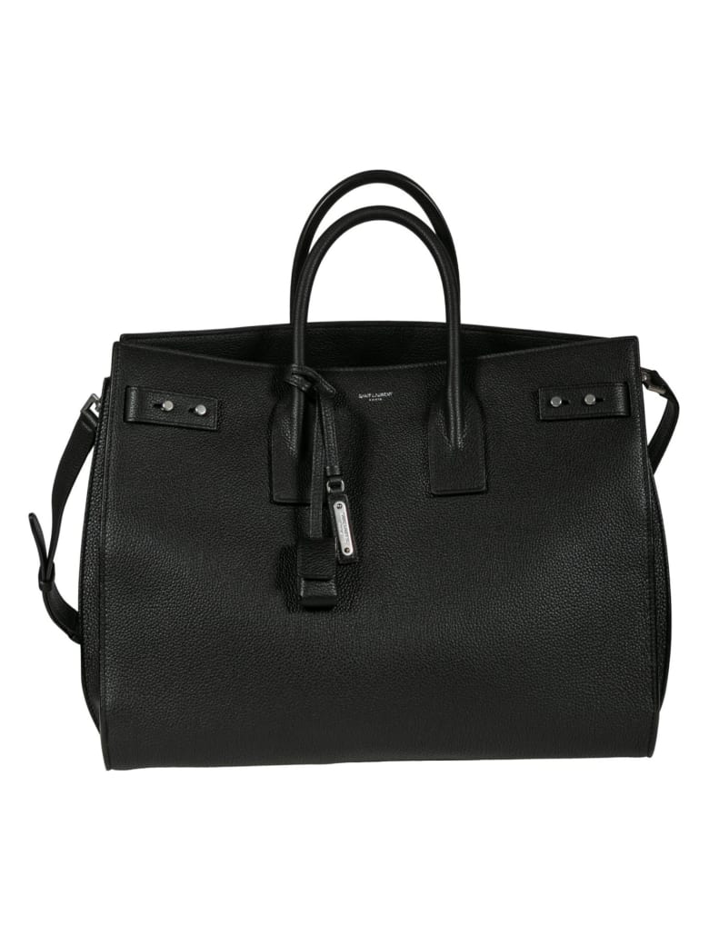Saint Laurent Detachable Strap Tassel Detail Tote - Black