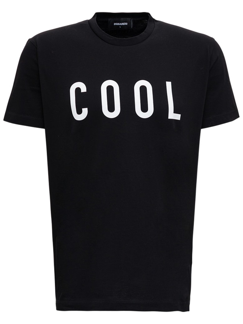 Dsquared2 Cotton T-shirt With Logo Print - Black