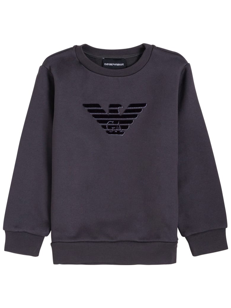 Emporio Armani Black Modal Blend Sweatshirt With Logo - Black